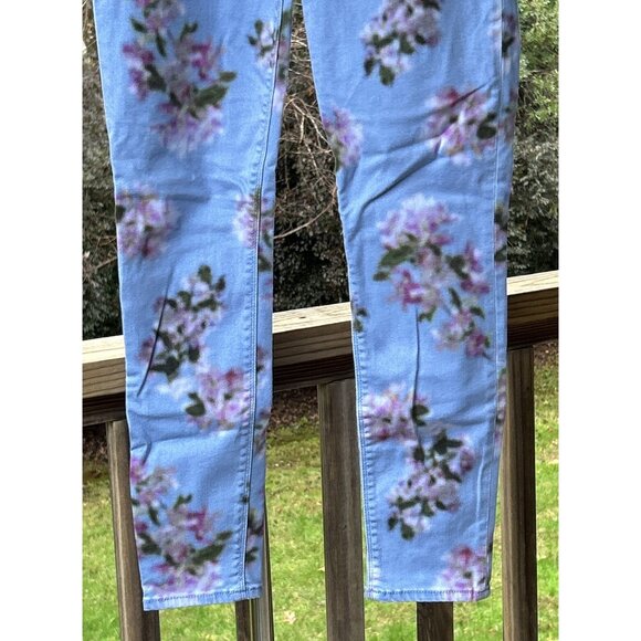Hudson Barbara High Waist Skinny Ankle Jeans Pant Blue Blurred Floral USA Sz 28 - Picture 11 of 16